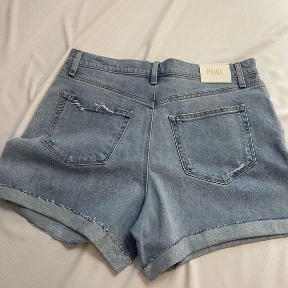 Paige Asher Rolled Cut Off Denim Shorts Size 29 - Picture 10 of 13